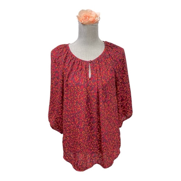 Ann Taylor Loft Popover Top Blouse Speckled M Petite Keyhole Smocked
Neck - Picture 1 of 9